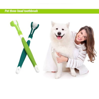 Three Sided Addition Bad Breath Dog Teeth Care Cat Cleaning Mouth Grooming Pet Toothbrush