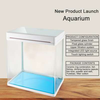 CP grade float glass small fish tank aquarium with fish tank LED lighting pump filter accessories