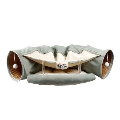 Amazon pet toys supplies disassembly DIY four seasons shell cat cave tunnel bed with bell