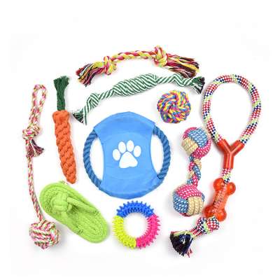 Amazon handmade custom pet molar rubber cotton rope game set dog chew tug toy