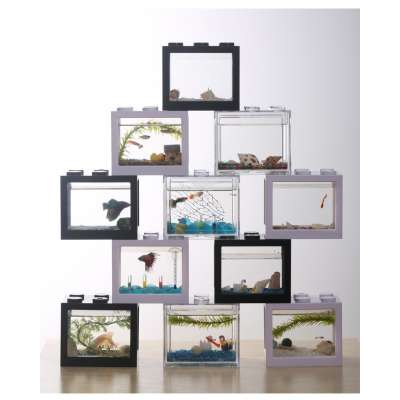 Small ecological office table USB mini combination acrylic transparent betta fish tank aquarium with light