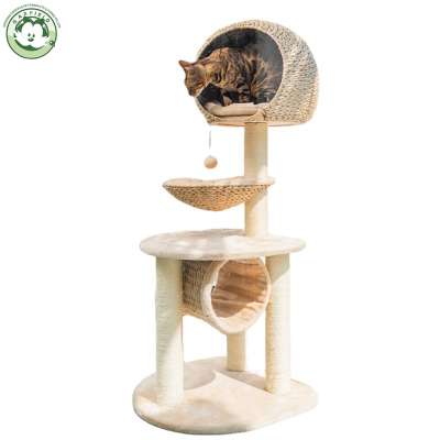 Pet interactive products Natural woven cat litter cat climbing frame large luxury cat tree