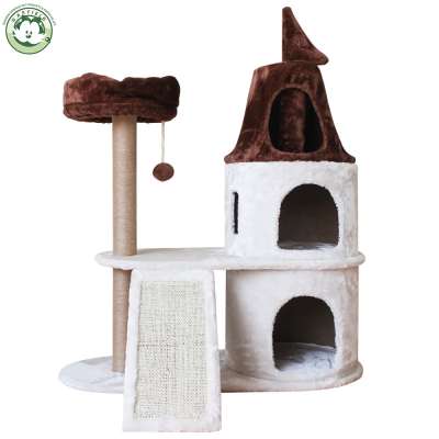 Luxury good quality pet supplies wooden toys cat tree climbing frame scratcher