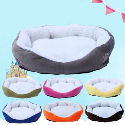 Pet supplies wholesale Luxurious and comfortable long wool round cat bed