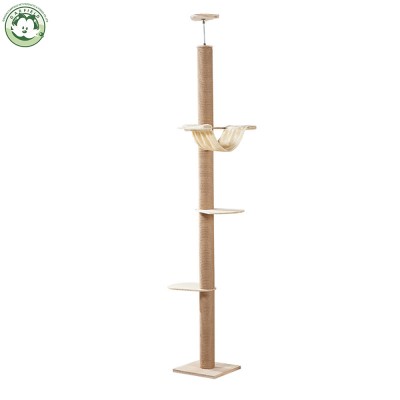 Adjustable height pet toy supplies wood big cat climbing frame tree grinding claws