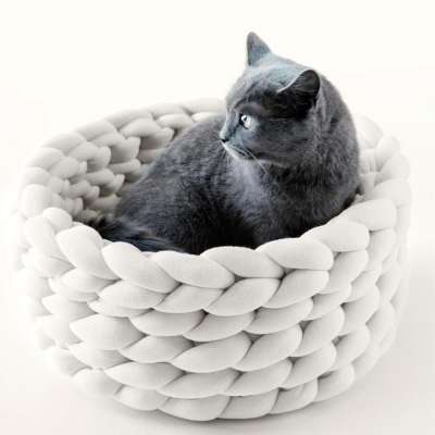 Pet supplies furniture comfortable and soft washable knitted cat bed